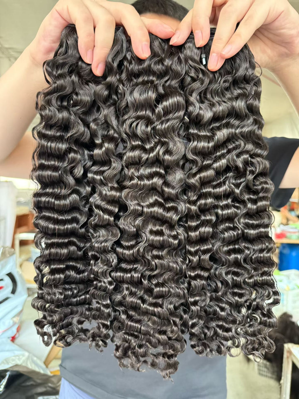 One Donor Raw Hair Top Quality Hair Bundle Double Drawn Burmese Curly