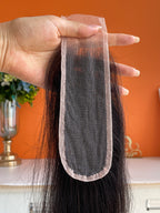 HD 2x6 Lace Closure Human Hair Swiss Lace Straight Body Wave