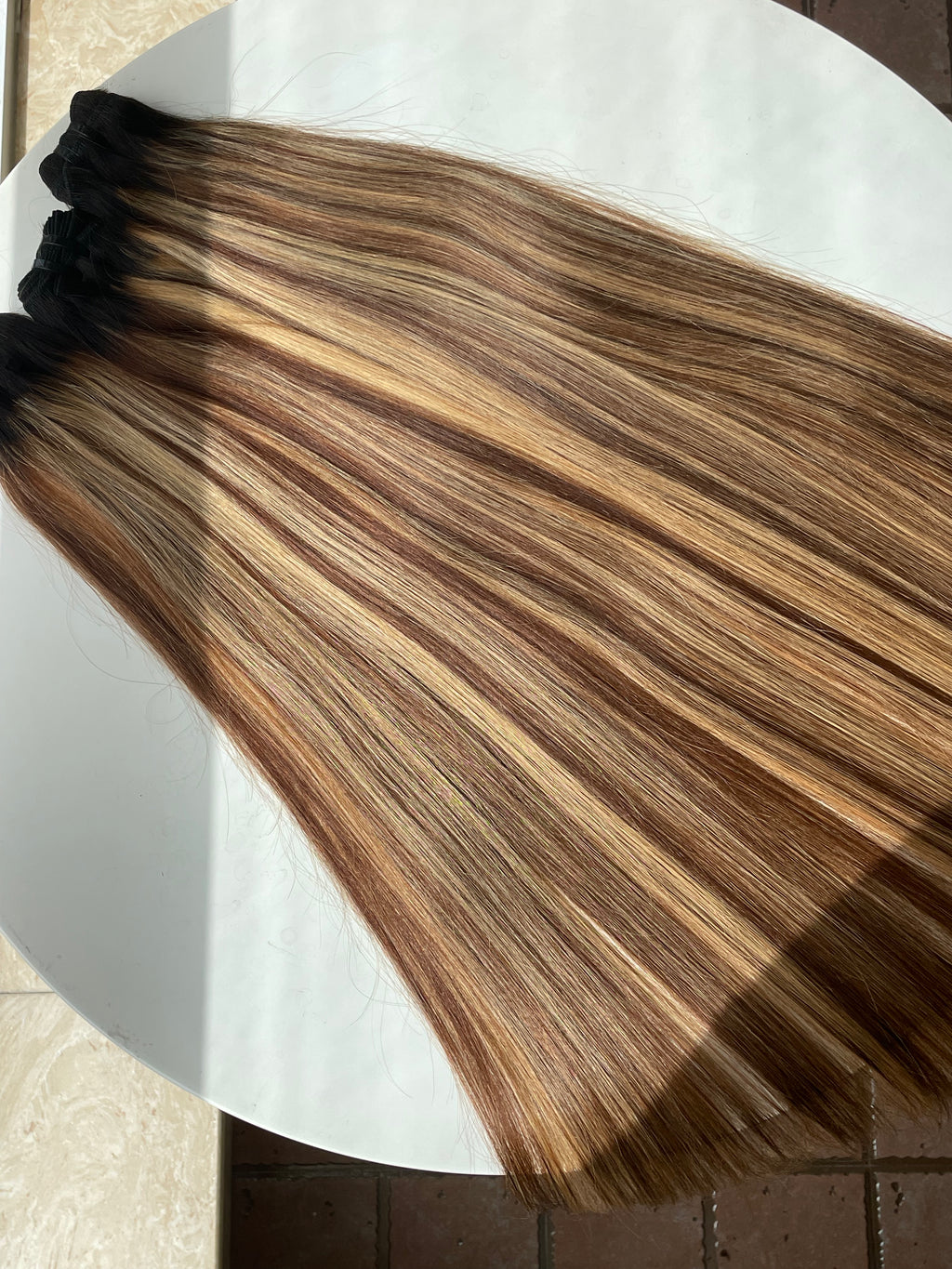 Raw Hair Double Drawn Top Quality Straight Hair Bundle Highlight Color