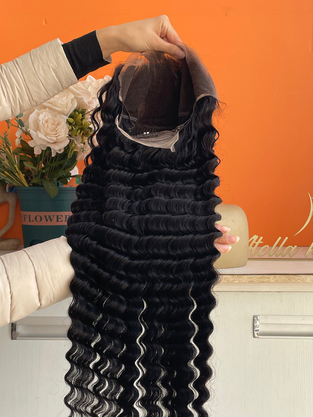 Premium Virgin Hair HD 13x4 Full Frontal Wig 200% Density Deep Wave
