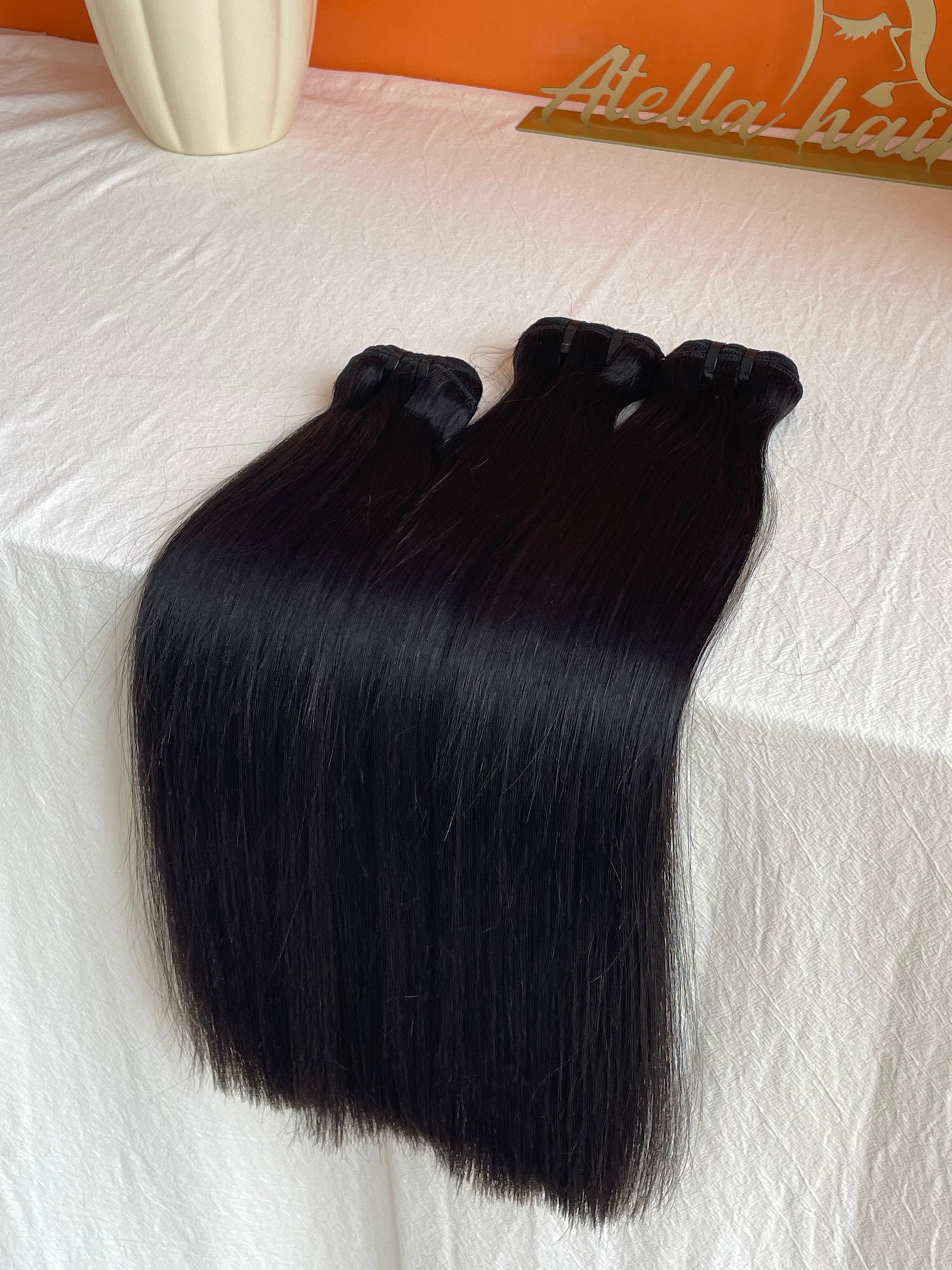 One Donor Raw Hair Top Quality Double Drawn Straight Hair Bundle