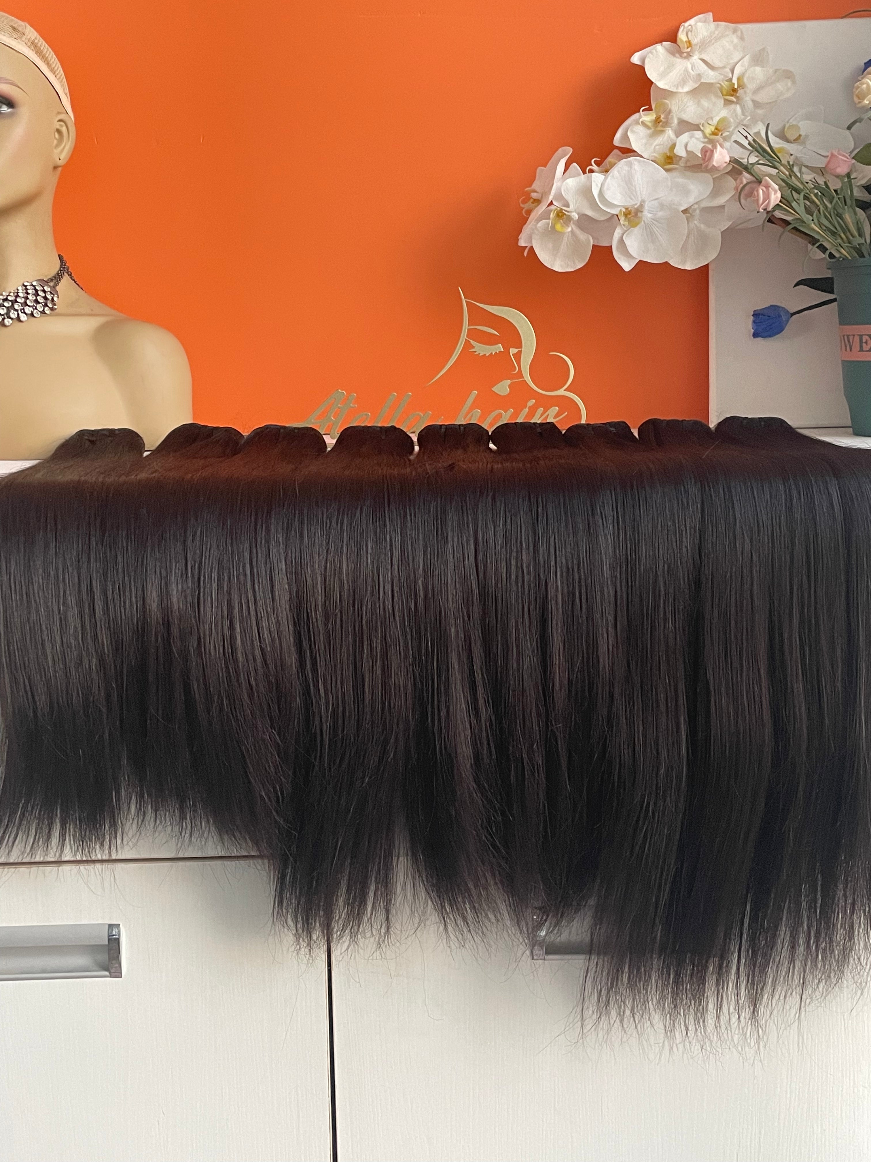 One Donor Raw Hair Top Quality Double Drawn Straight Hair Bundle