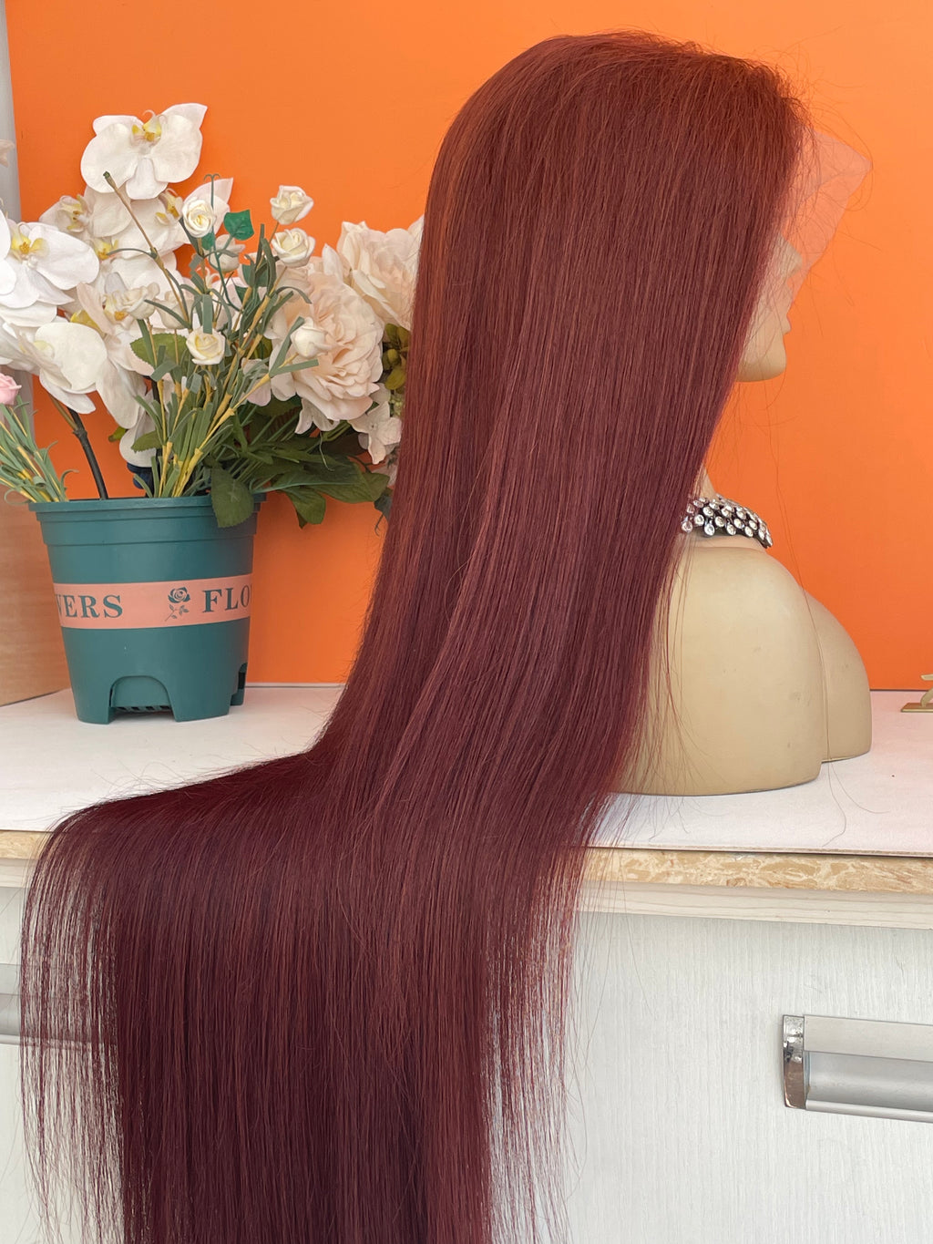 Customized Color 13x4 Lace Frontal Wig Transparent Lace 200% Density Straight