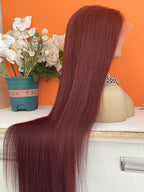 Customized Color 13x4 Lace Frontal Wig Transparent Lace 200% Density Straight