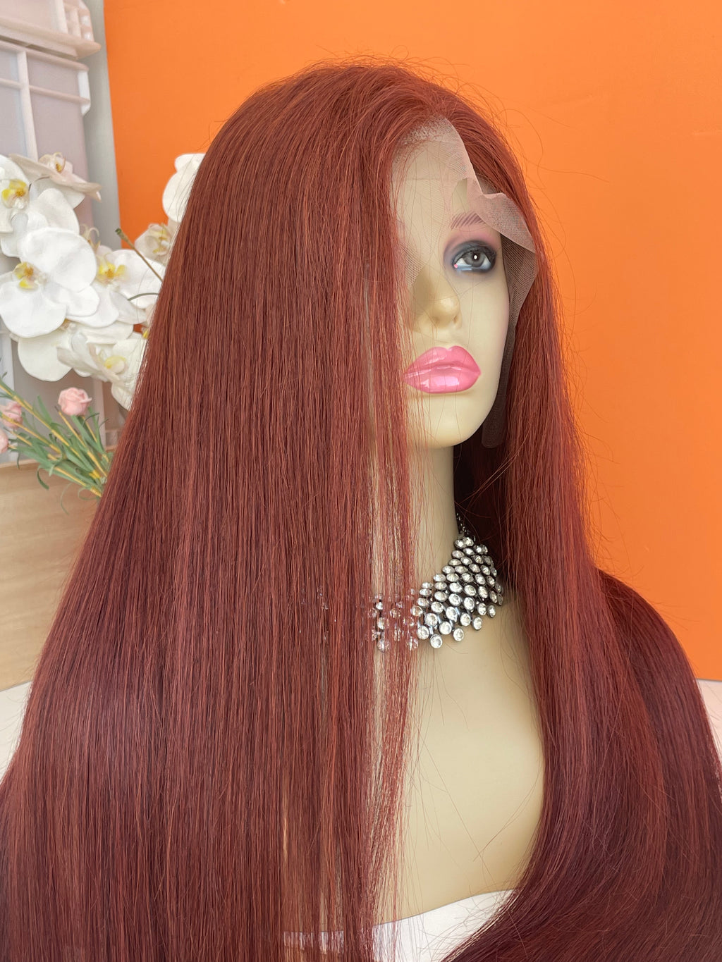 Customized Color 13x4 Lace Frontal Wig Transparent Lace 200% Density Straight