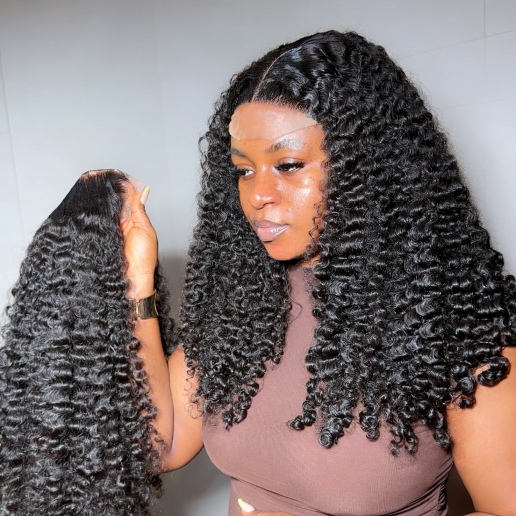 Premium Virgin Hair HD 5x5 Lace Closure Wig Burmese Curly Human Hair Wig 200% Density Pre Plucked Invisible Lace