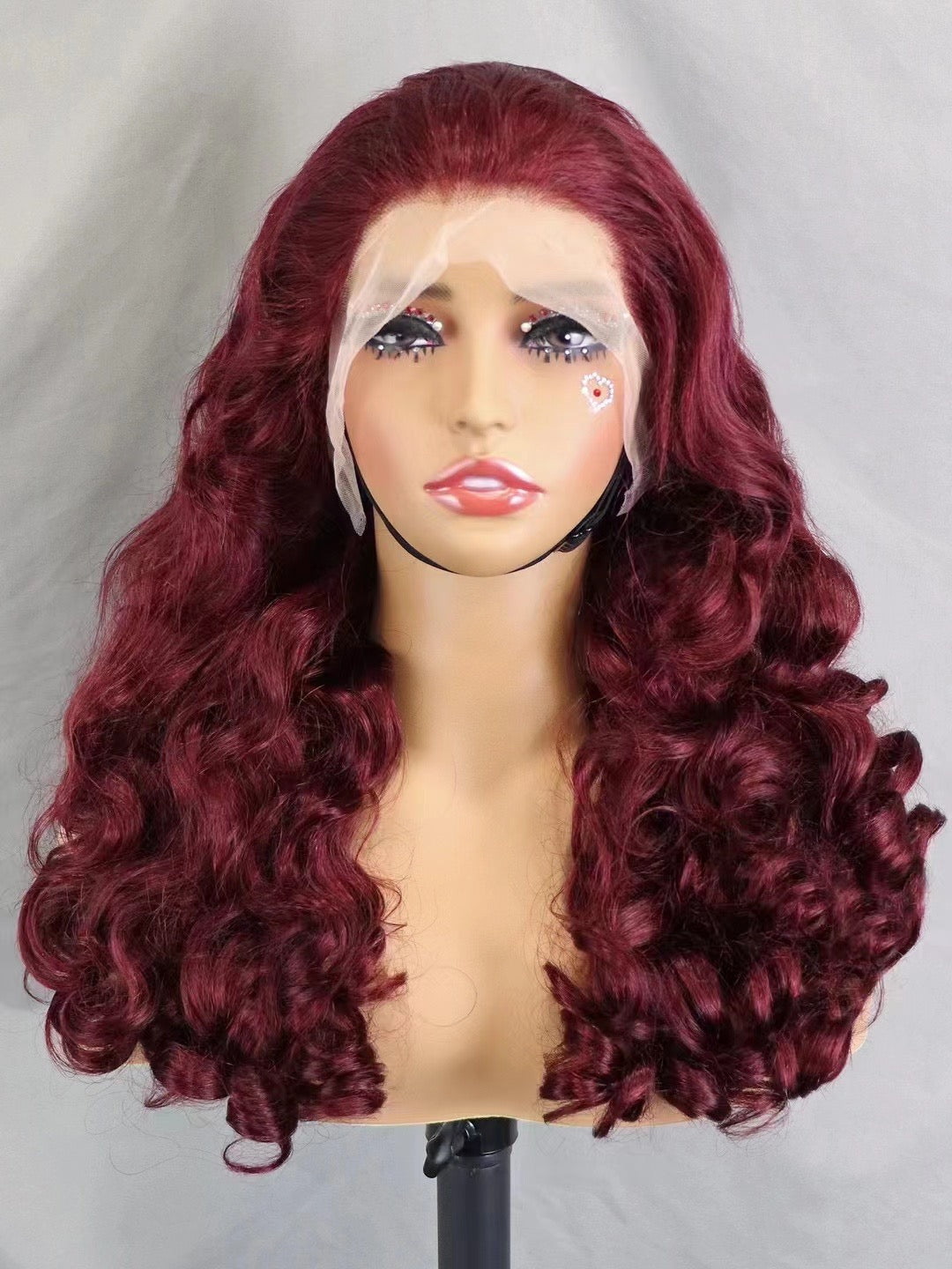 Bouncy Wavy 13x4 Transparent Lace Wig High Density 99J Color