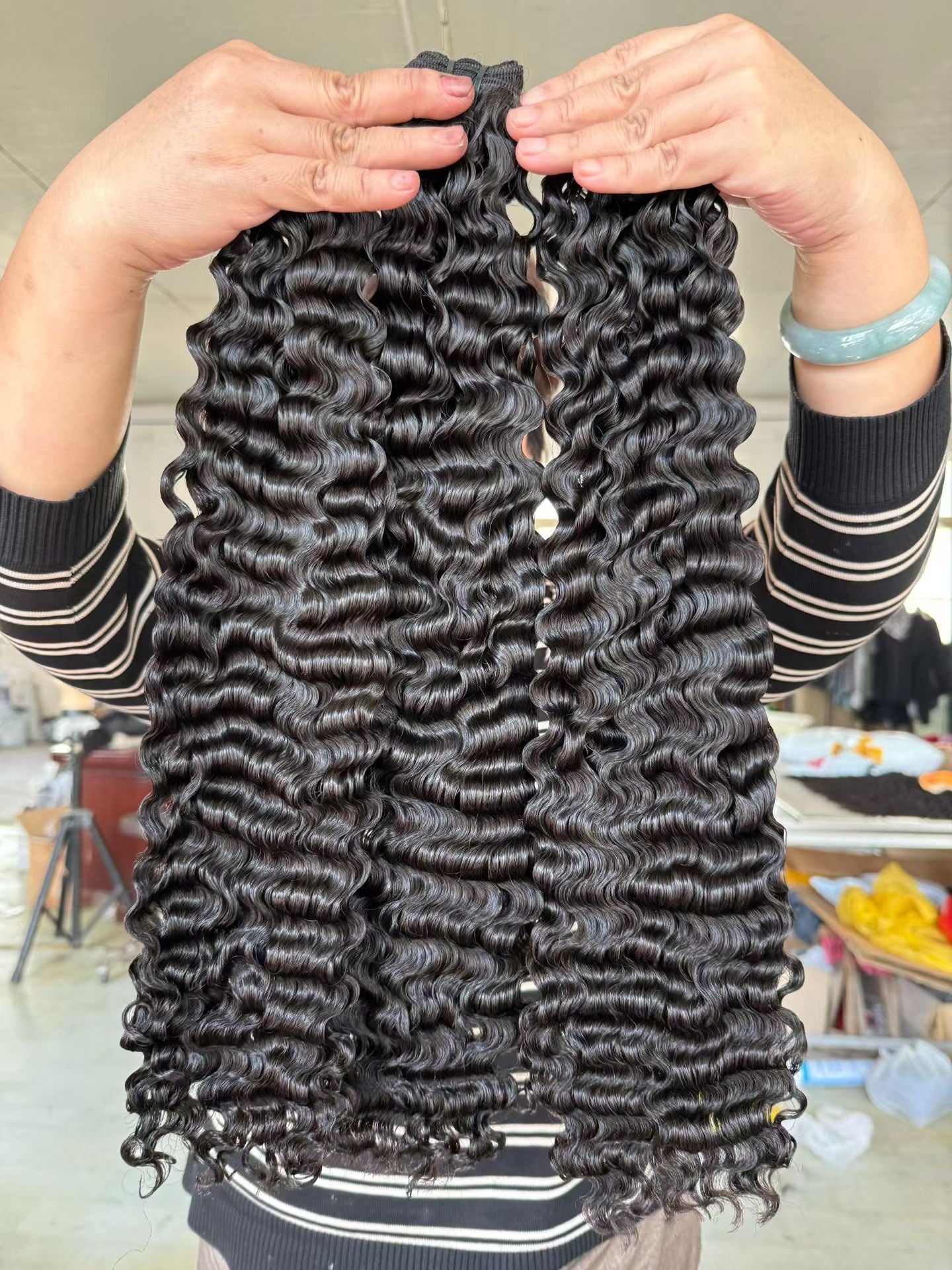 One Donor Raw Hair Top Quality Hair Bundle Double Drawn Burmese Curly