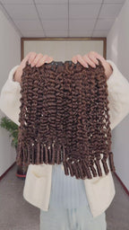 One Donor Raw Hair Top Quality Double Drawn Burmese Spiral Curly Brown Color Hair Bundle