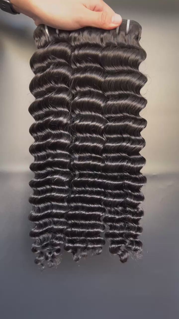 Premium Virgin Hair 13A Deep Wave Hair Bundle 100% Human Hair